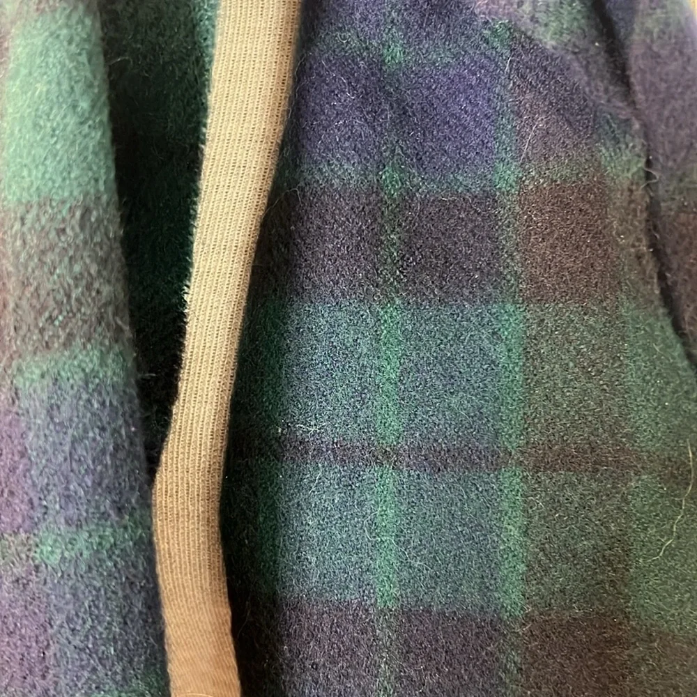 Lochcarron Highlander Collection Lambswool Black Watch Plaid Scarf with Fringe